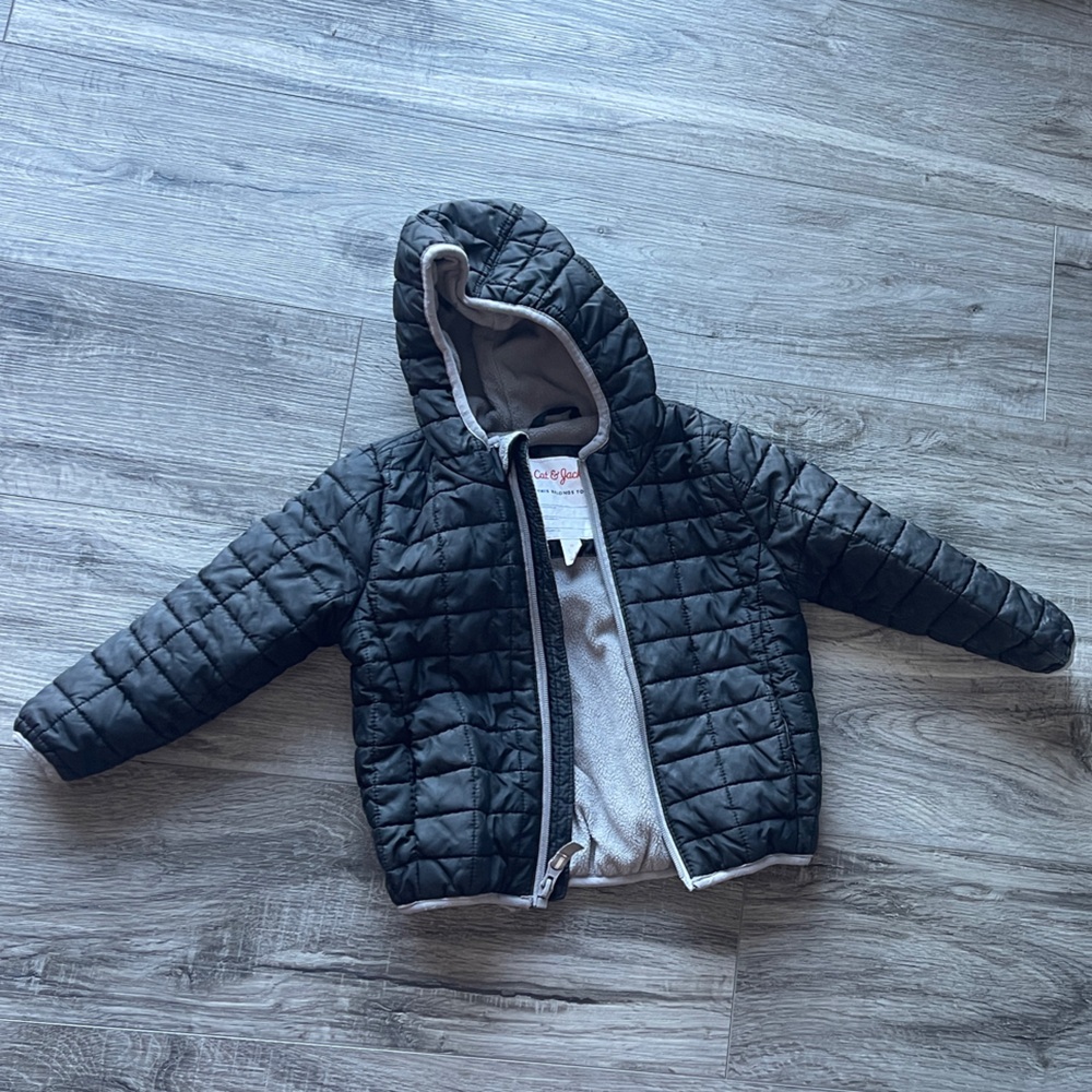 Cat & Jack Black Quilted black and gray Jacket